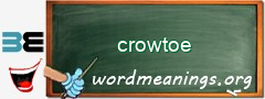 WordMeaning blackboard for crowtoe